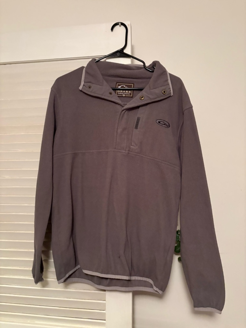Drake Brown and Cream Fleece Pullover with Logo Patch
